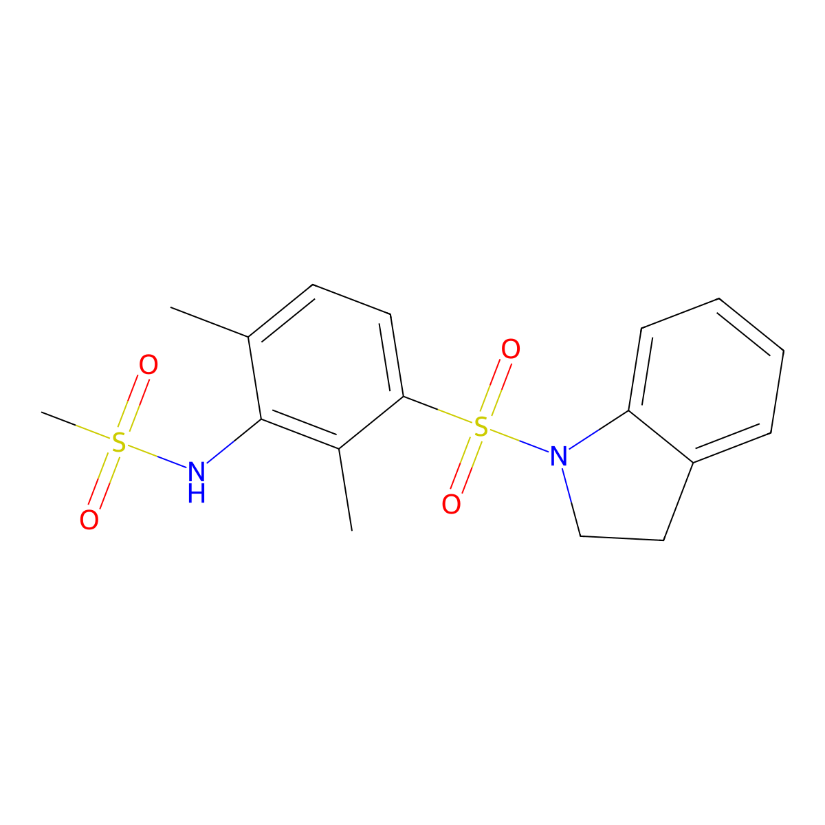 N-[3-(2,3-dihydroindol-1-ylsulfonyl)-2,6-dimethylphenyl]methanesulfonamide molecular structure, CAS 543694-73-1
