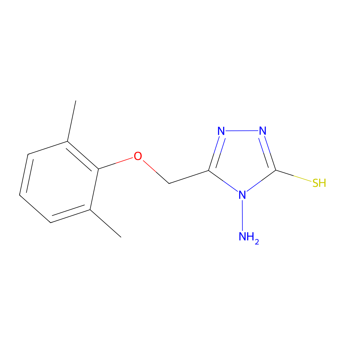 4-amino-5-[(2,6-dimethylphenoxy)methyl]-4H-1,2,4-triazole-3-thiol molecular structure, CAS 543694-80-0