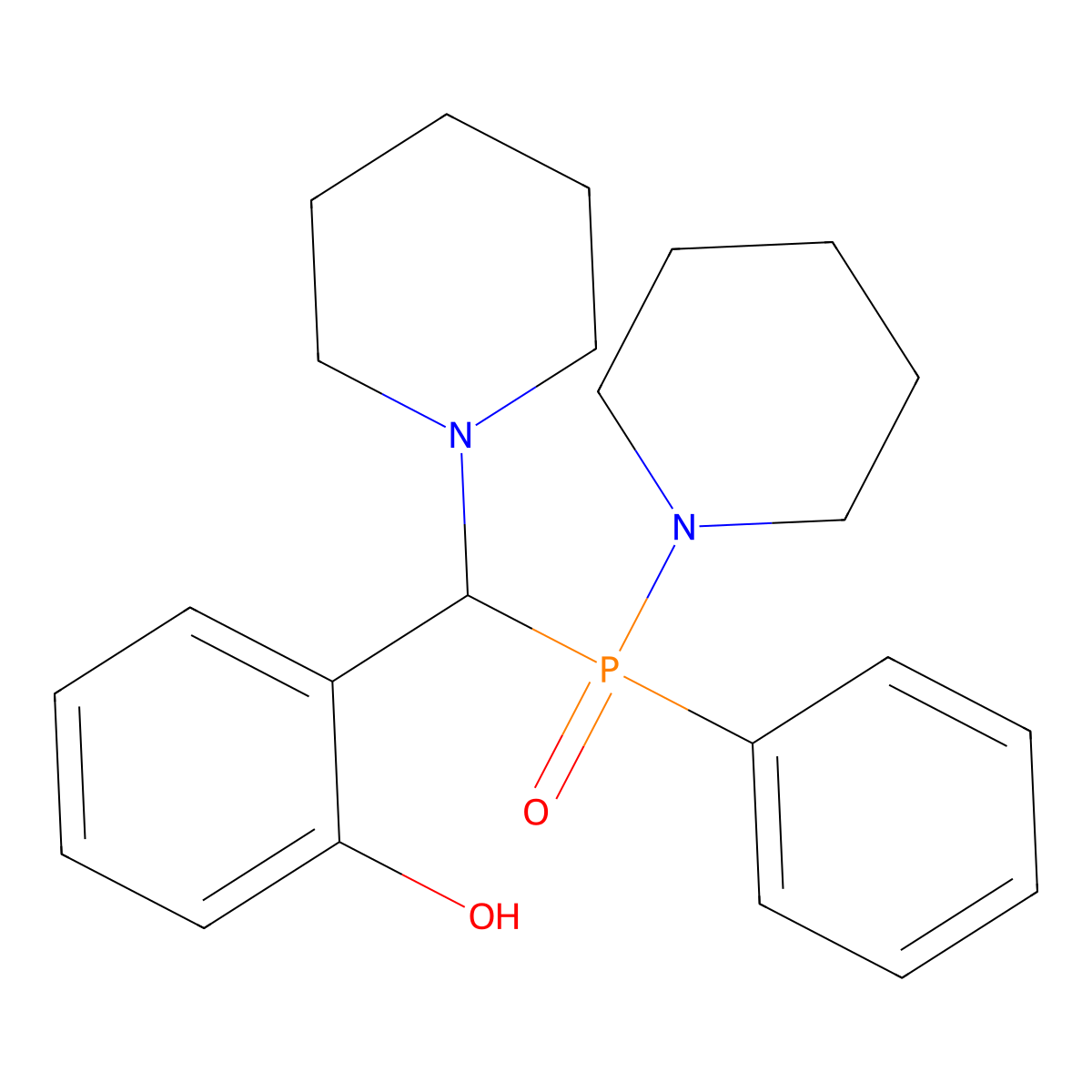 2-{[Phenyl(piperidin-1-yl)phosphoryl](piperidin-1-yl)methyl}phenol molecular structure, CAS 543694-81-1