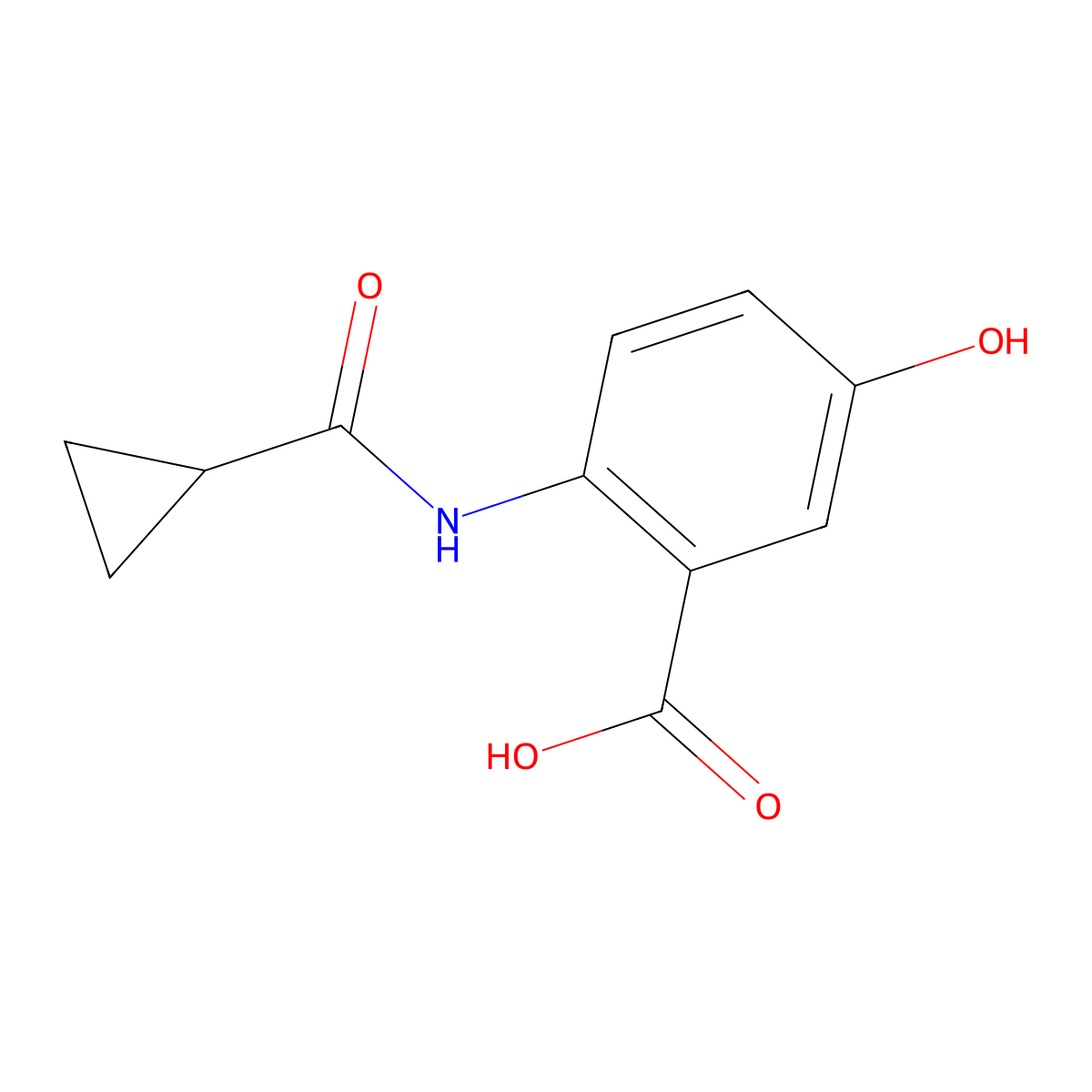 2-[(Cyclopropylcarbonyl)amino]-5-hydroxybenzoic acid molecular structure, CAS 543695-30-3