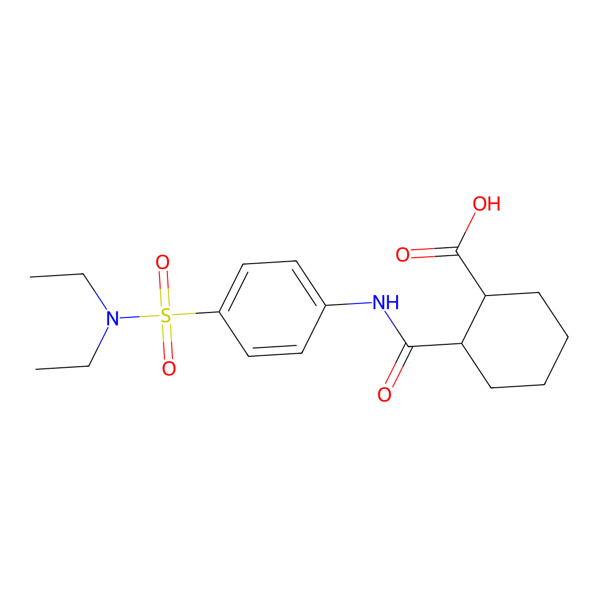 2-({4-[(Diethylamino)sulfonyl]anilino}carbonyl)cyclohexanecarboxylic acid molecular structure, CAS 543695-31-4