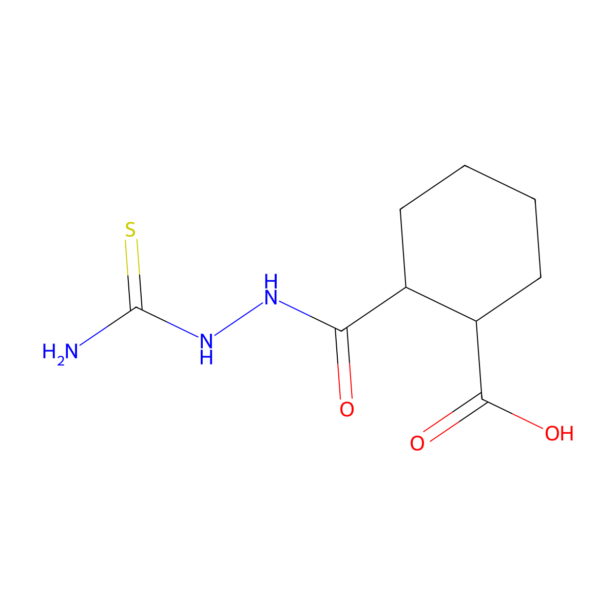 2-[(Carbamothioylamino)carbamoyl]cyclohexane-1-carboxylic acid molecular structure, CAS 543695-36-9