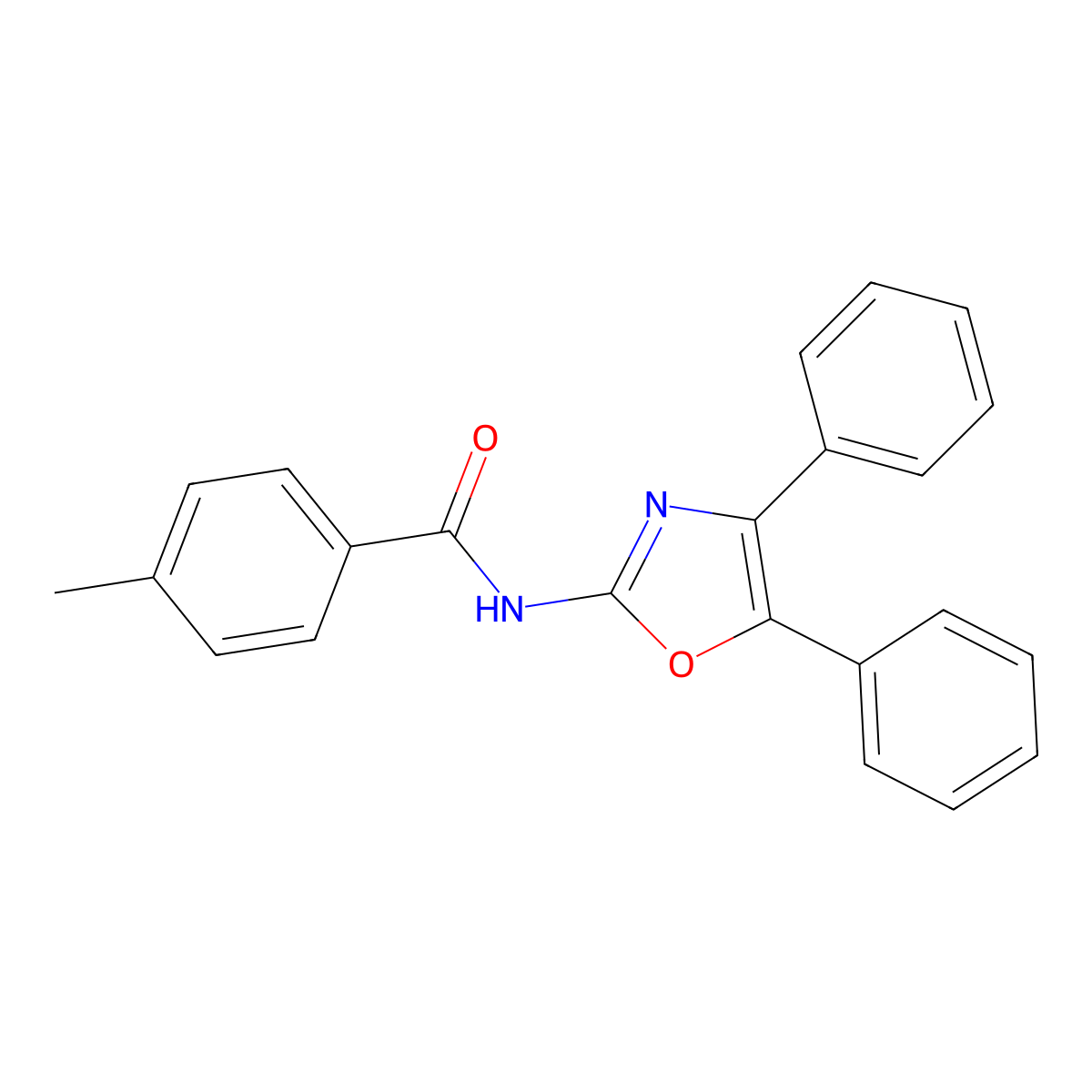 N-(4,5-diphenyl-1,3-oxazol-2-yl)-4-methylbenzamide molecular structure, CAS 543696-71-5