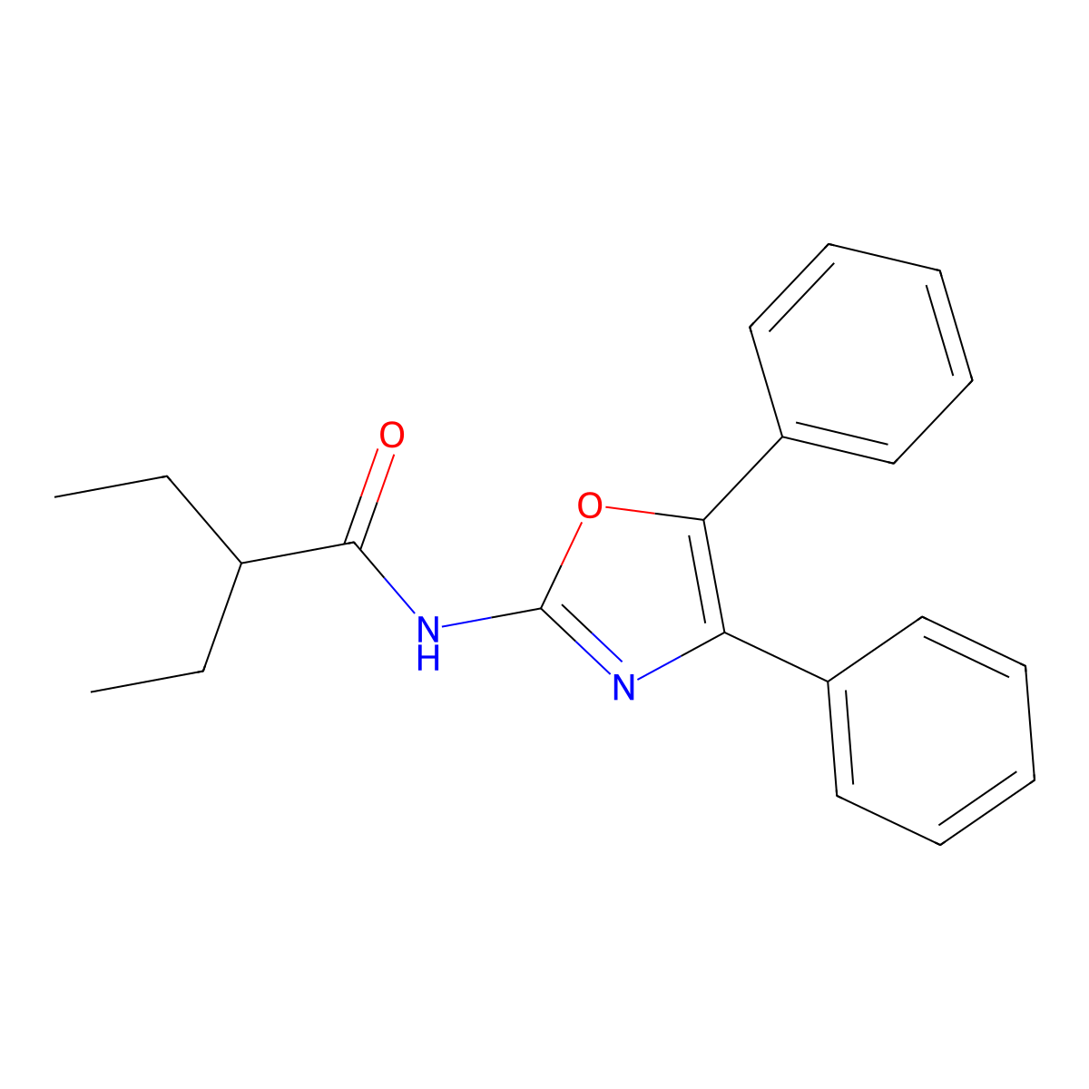 N-(4,5-diphenyl-1,3-oxazol-2-yl)-2-ethylbutanamide molecular structure, CAS 543696-72-6