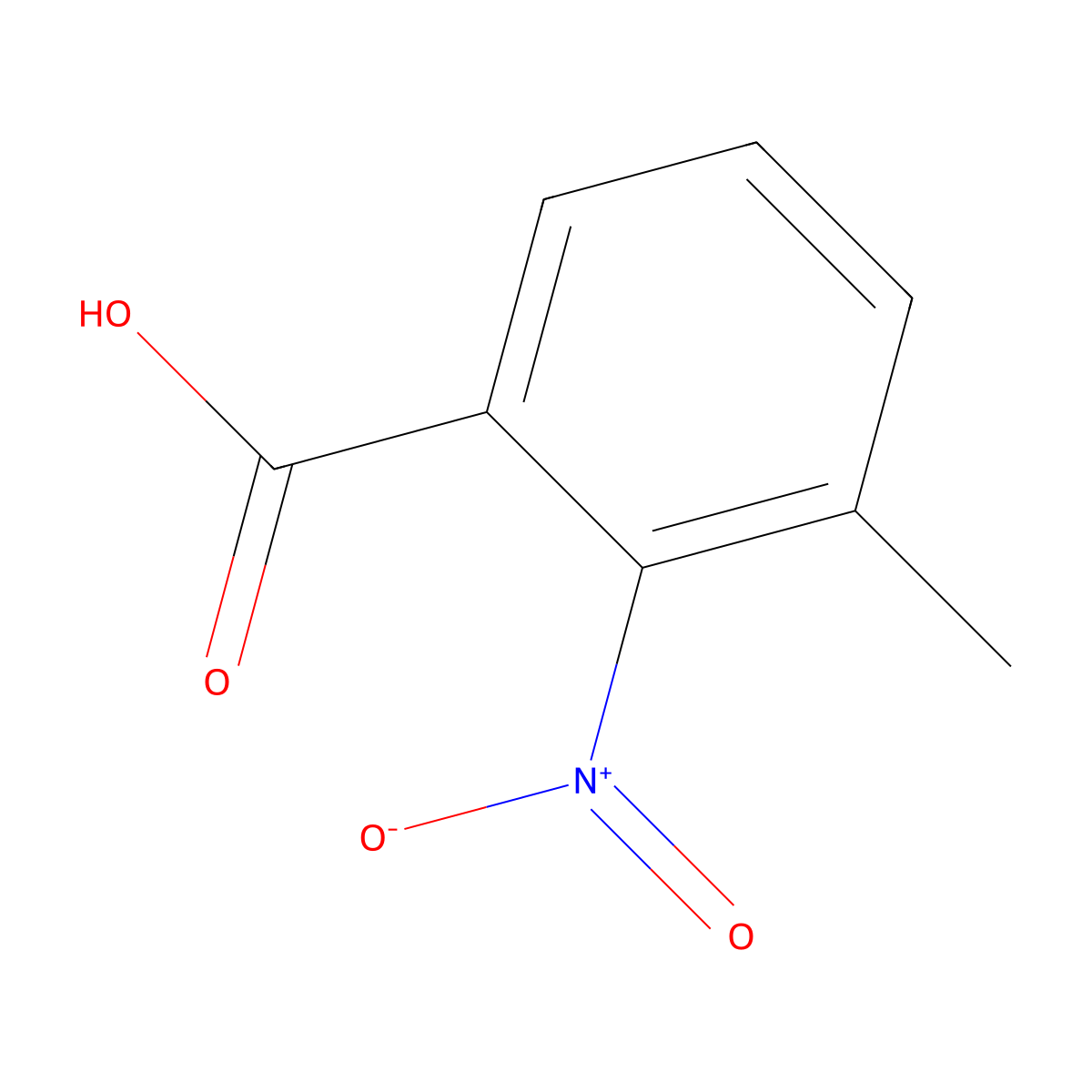 3-Methyl-2-nitrobenzoic acid molecular structure, CAS 5437-38-7