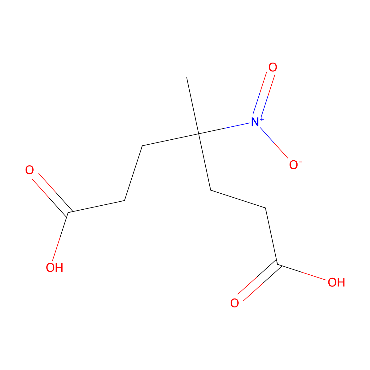 4-Methyl-4-nitroheptanedioic acid molecular structure, CAS 5437-39-8