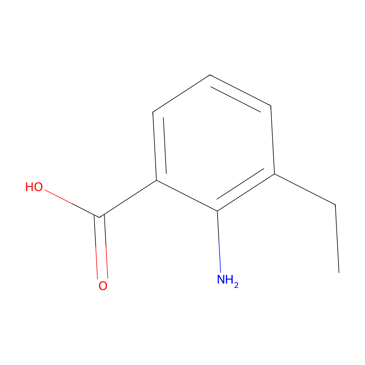 2-Amino-3-ethylbenzoic acid molecular structure, CAS 5437-40-1