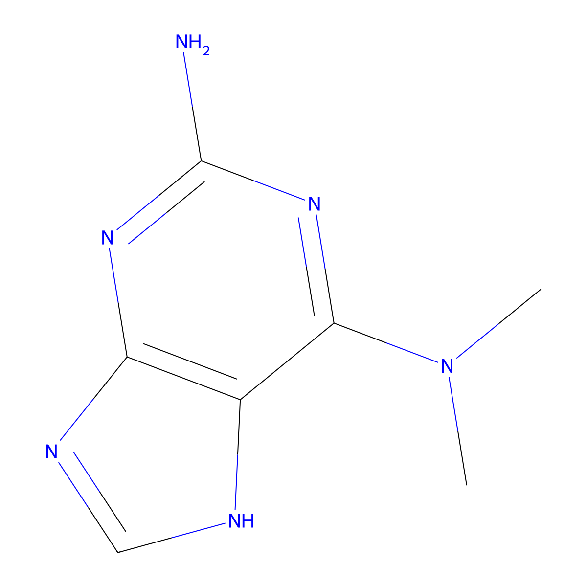 N6,N6-Dimethyl-9H-purine-2,6-diamine molecular structure, CAS 5437-49-0