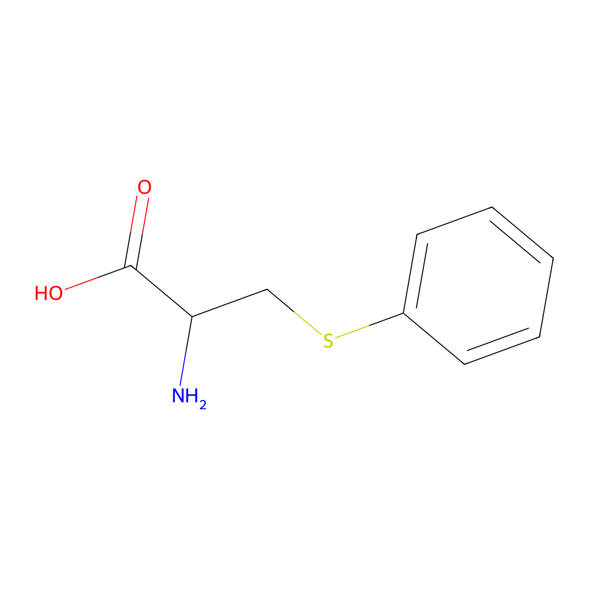 2-Amino-3-phenylsulfanylpropionic acid molecular structure, CAS 5437-52-5
