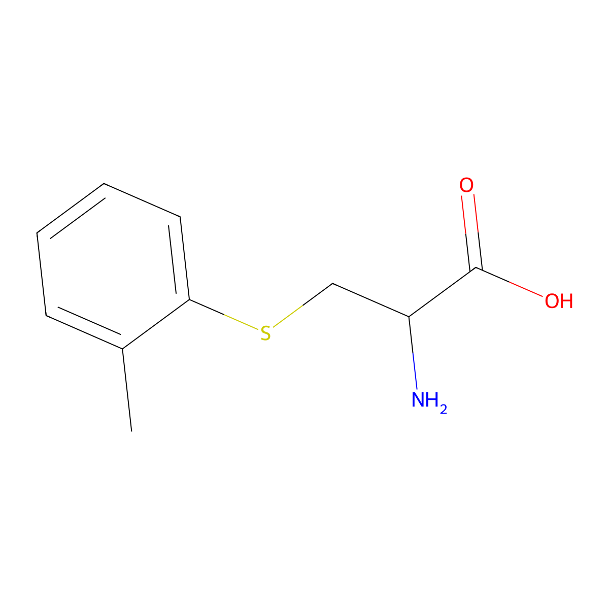 2-Amino-3-(2-methylphenyl)sulfanylpropanoic acid molecular structure, CAS 5437-55-8