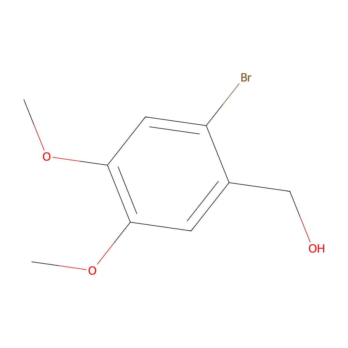 (2-Bromo-4,5-dimethoxyphenyl)methanol molecular structure, CAS 54370-00-2