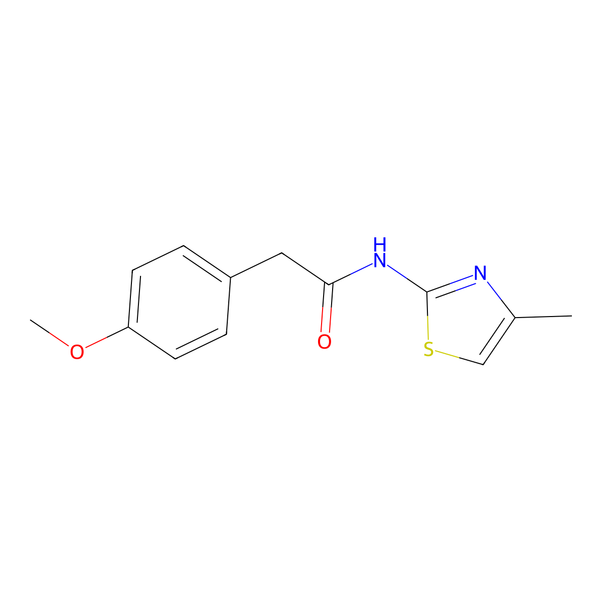 2-(4-methoxyphenyl)-N-(4-methyl-1,3-thiazol-2-yl)acetamide molecular structure, CAS 543702-48-3