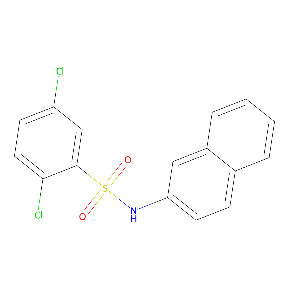 2,5-dichloro-N-(2-naphthyl)benzenesulfonamide molecular structure, CAS 543702-58-5