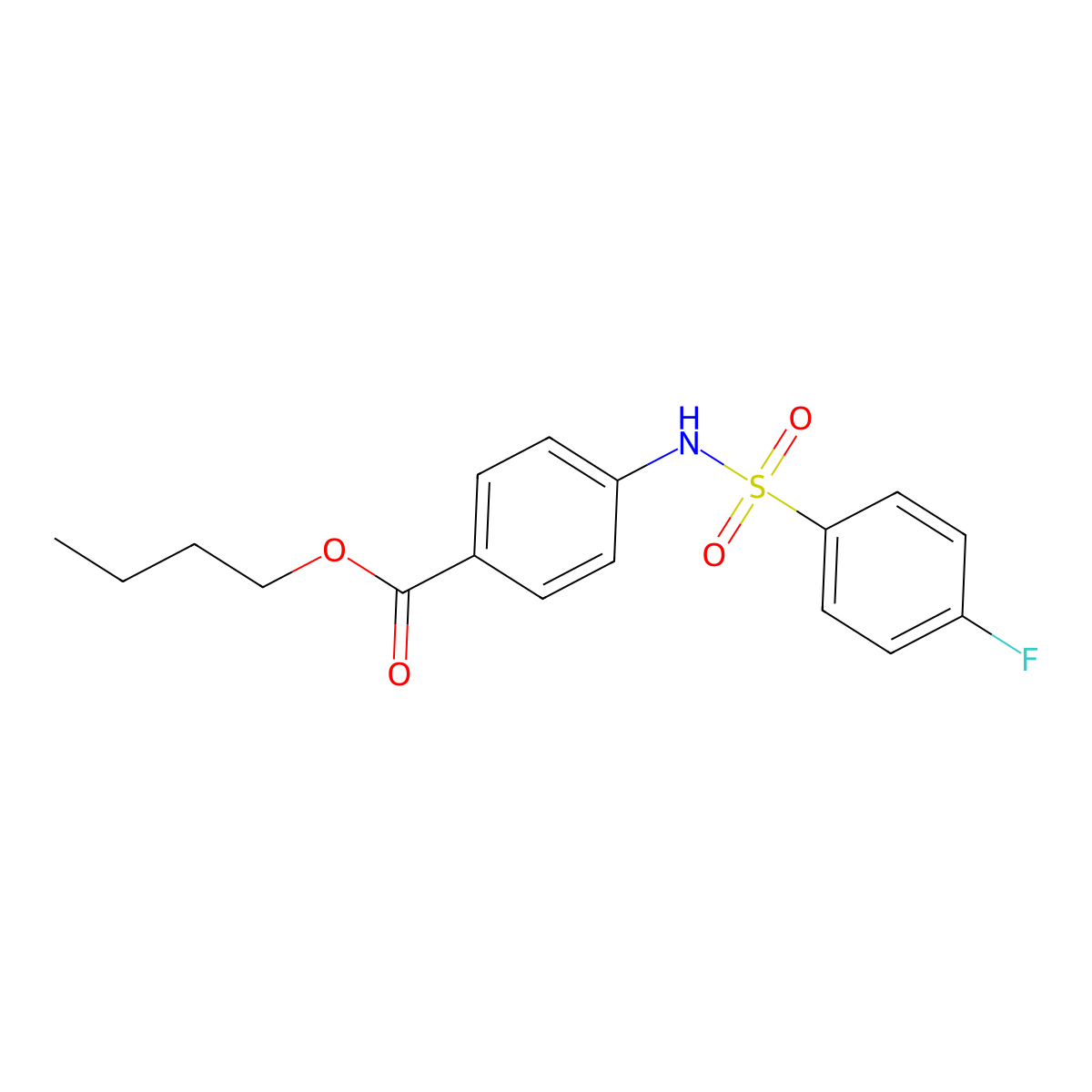 Butyl 4-{[(4-fluorophenyl)sulfonyl]amino}benzoate molecular structure, CAS 543702-91-6