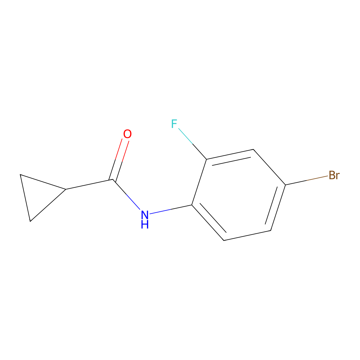 N-(4-bromo-2-fluorophenyl)cyclopropanecarboxamide molecular structure, CAS 543703-78-2