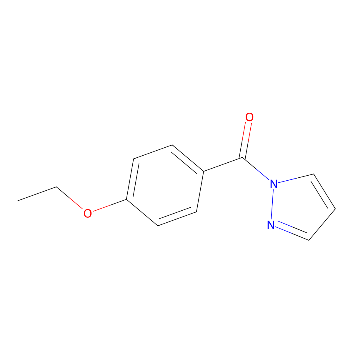 (4-ethoxyphenyl)(1H-pyrazol-1-yl)methanone molecular structure, CAS 543704-76-3