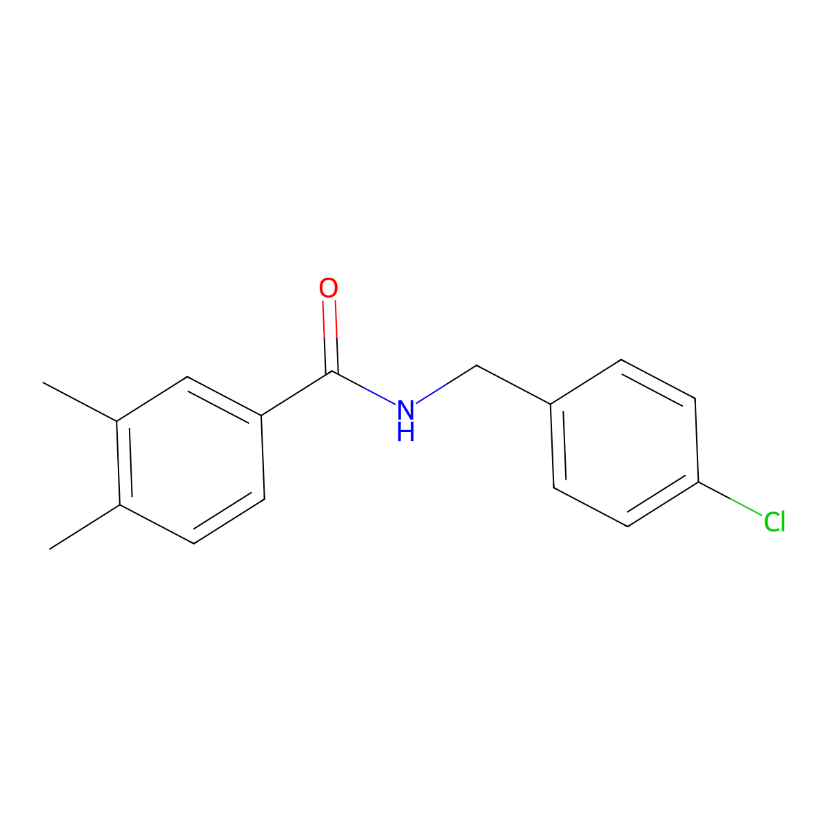 N-[(4-chlorophenyl)methyl]-3,4-dimethylbenzamide molecular structure, CAS 543705-04-0