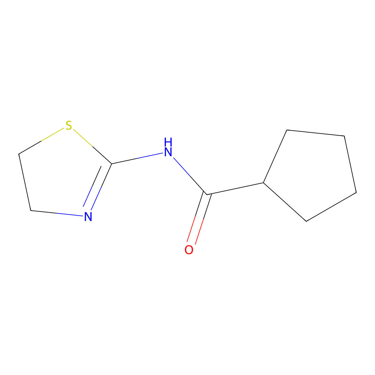 N-(4,5-dihydro-1,3-thiazol-2-yl)cyclopentanecarboxamide molecular structure, CAS 543705-23-3