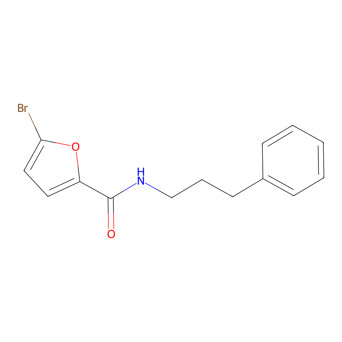 5-bromo-N-(3-phenylpropyl)furan-2-carboxamide molecular structure, CAS 543705-63-1