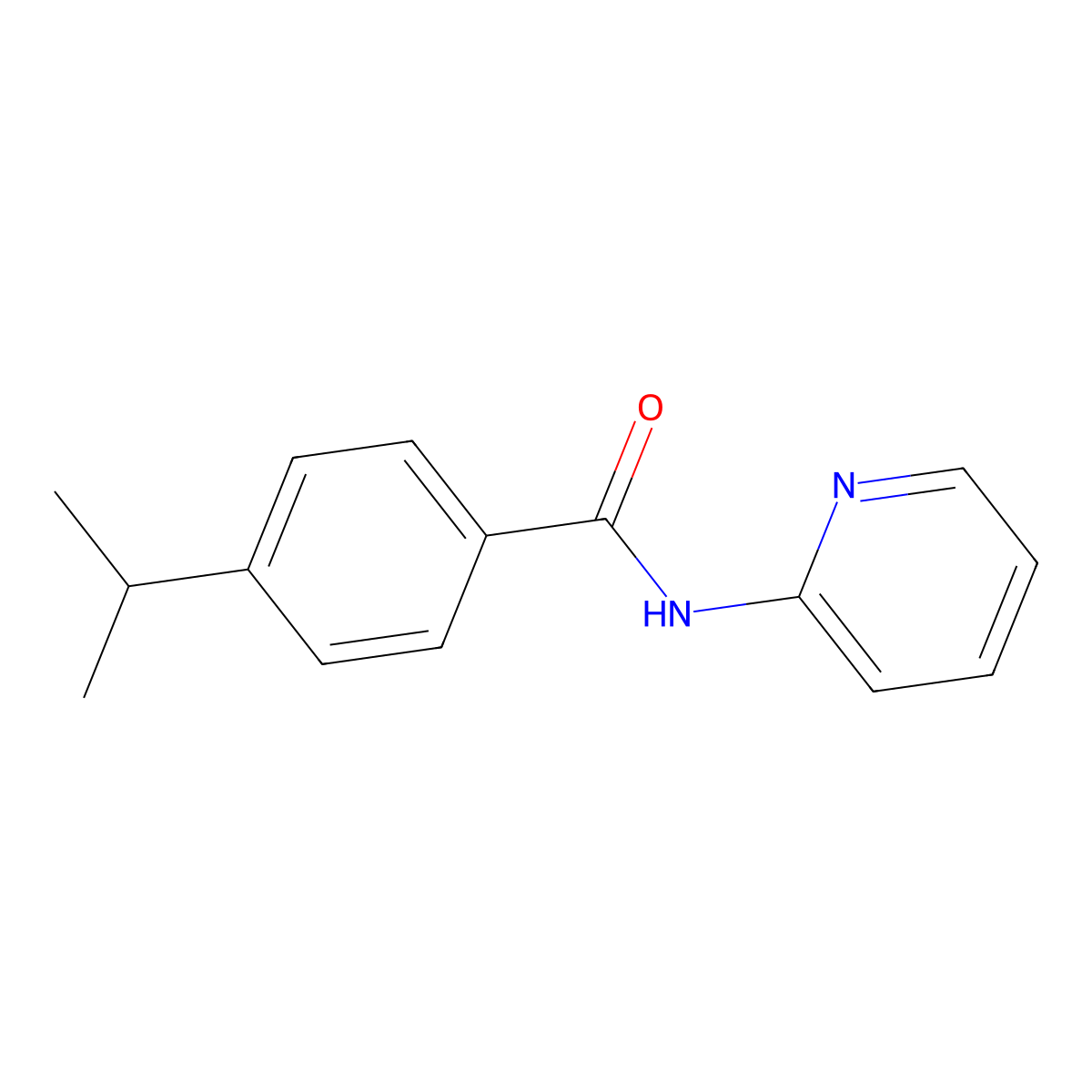 4-propan-2-yl-N-pyridin-2-ylbenzamide molecular structure, CAS 543706-26-9