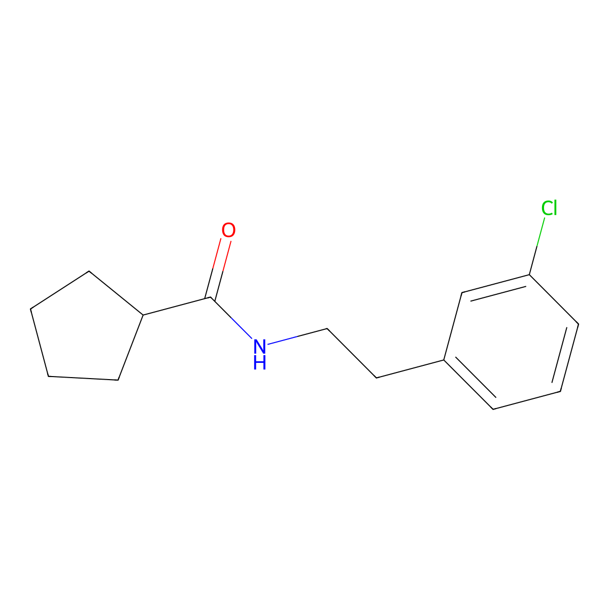 N-[2-(3-chlorophenyl)ethyl]cyclopentanecarboxamide molecular structure, CAS 543707-67-1