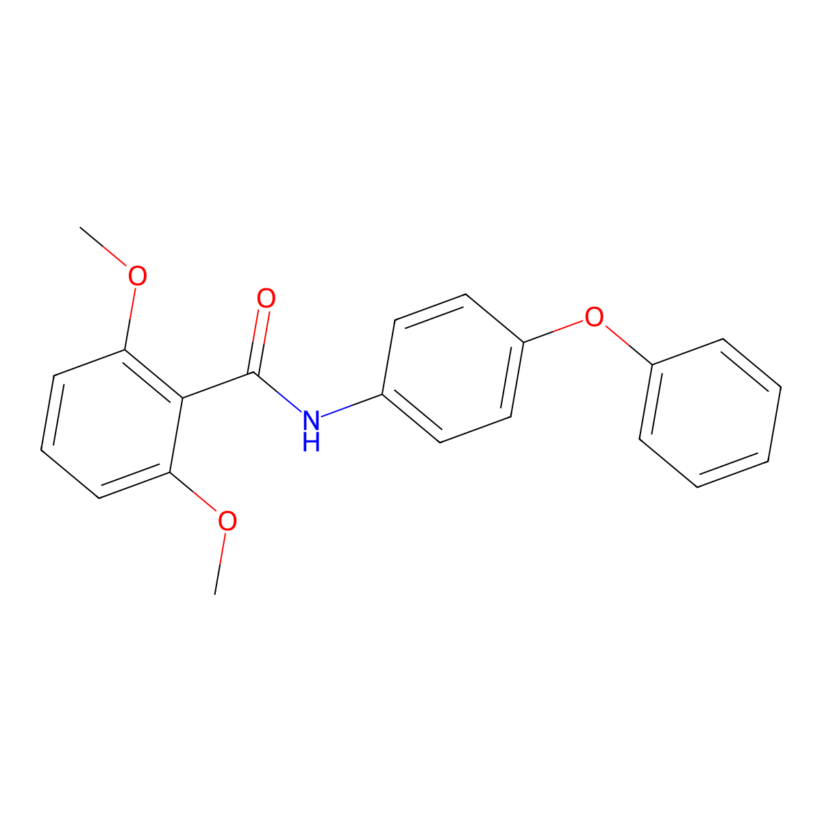 2,6-dimethoxy-N-(4-phenoxyphenyl)benzamide molecular structure, CAS 543708-19-6