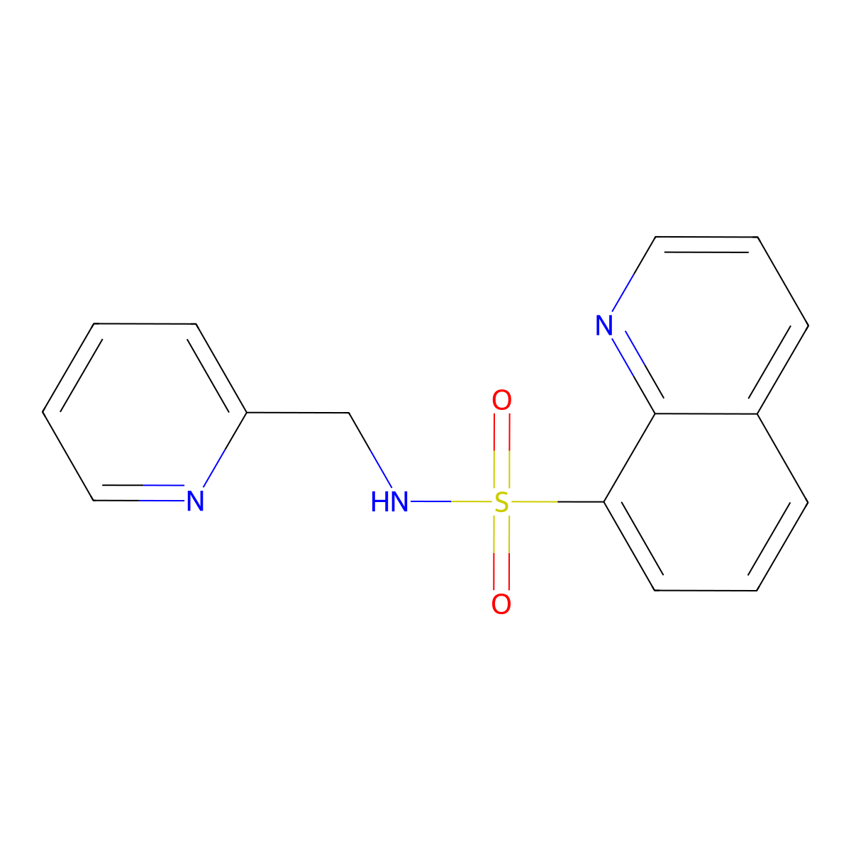N-(pyridin-2-ylmethyl)quinoline-8-sulfonamide molecular structure, CAS 543708-40-3