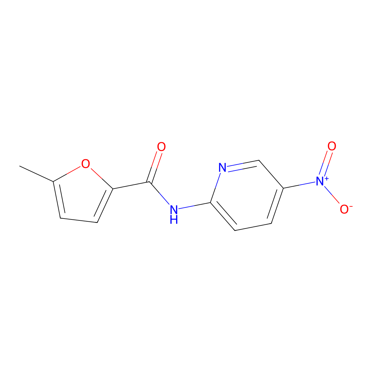 5-methyl-N-(5-nitropyridin-2-yl)furan-2-carboxamide molecular structure, CAS 543709-25-7