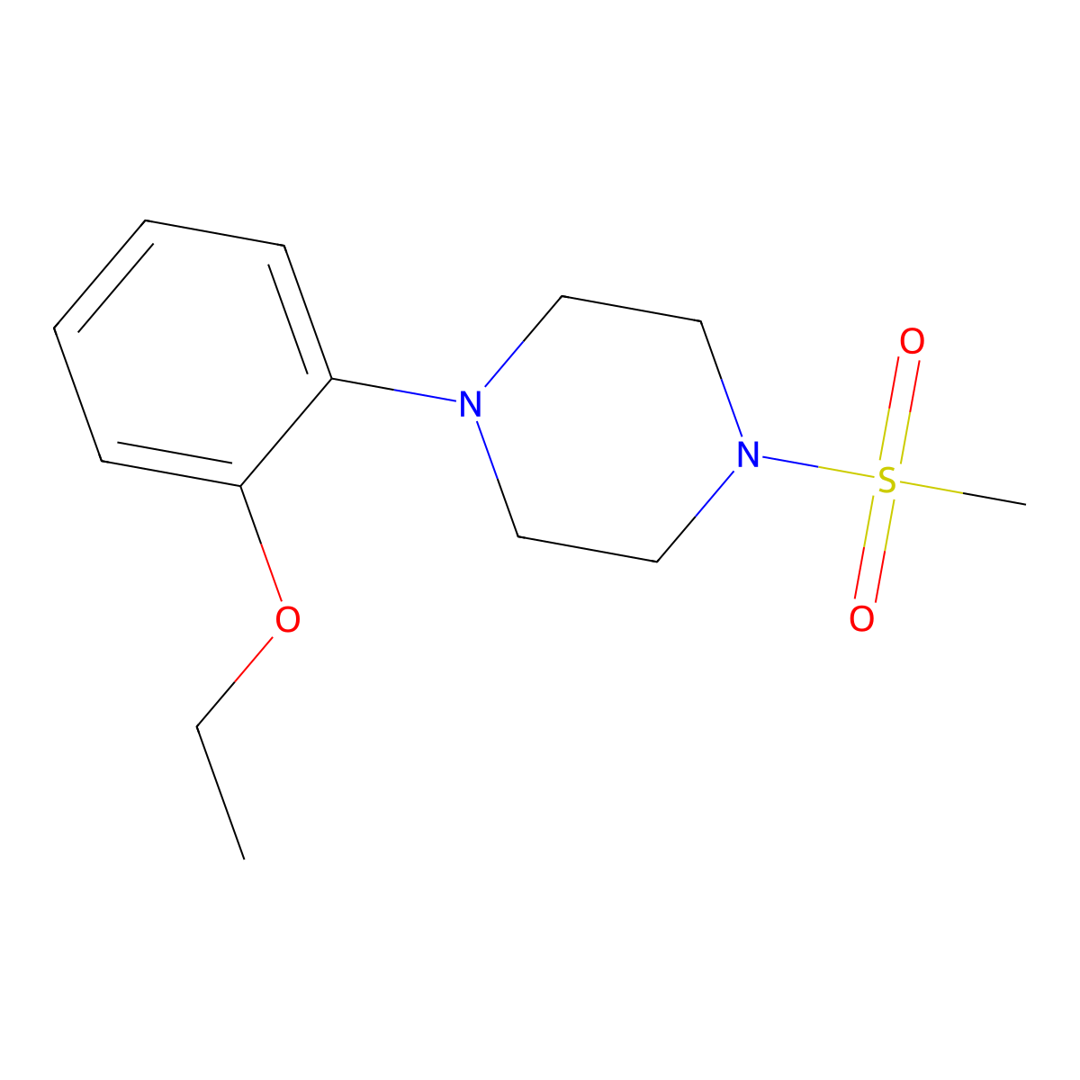 1-(2-Ethoxyphenyl)-4-methylsulfonylpiperazine molecular structure, CAS 543709-54-2