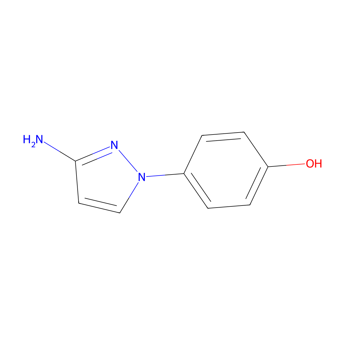 4-(3-Amino-1H-pyrazol-1-YL)phenol molecular structure, CAS 54371-71-0