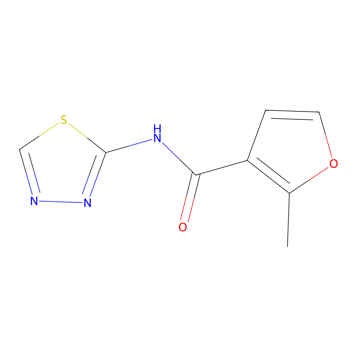 2-methyl-N-(1,3,4-thiadiazol-2-yl)furan-3-carboxamide molecular structure, CAS 543710-07-2