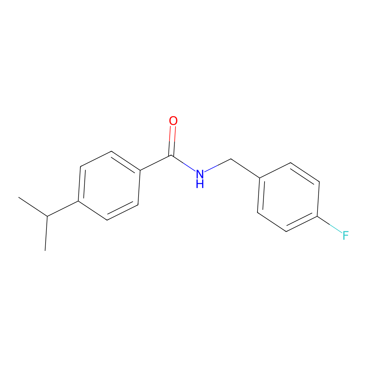 N-(4-fluorobenzyl)-4-isopropylbenzamide molecular structure, CAS 543710-47-0