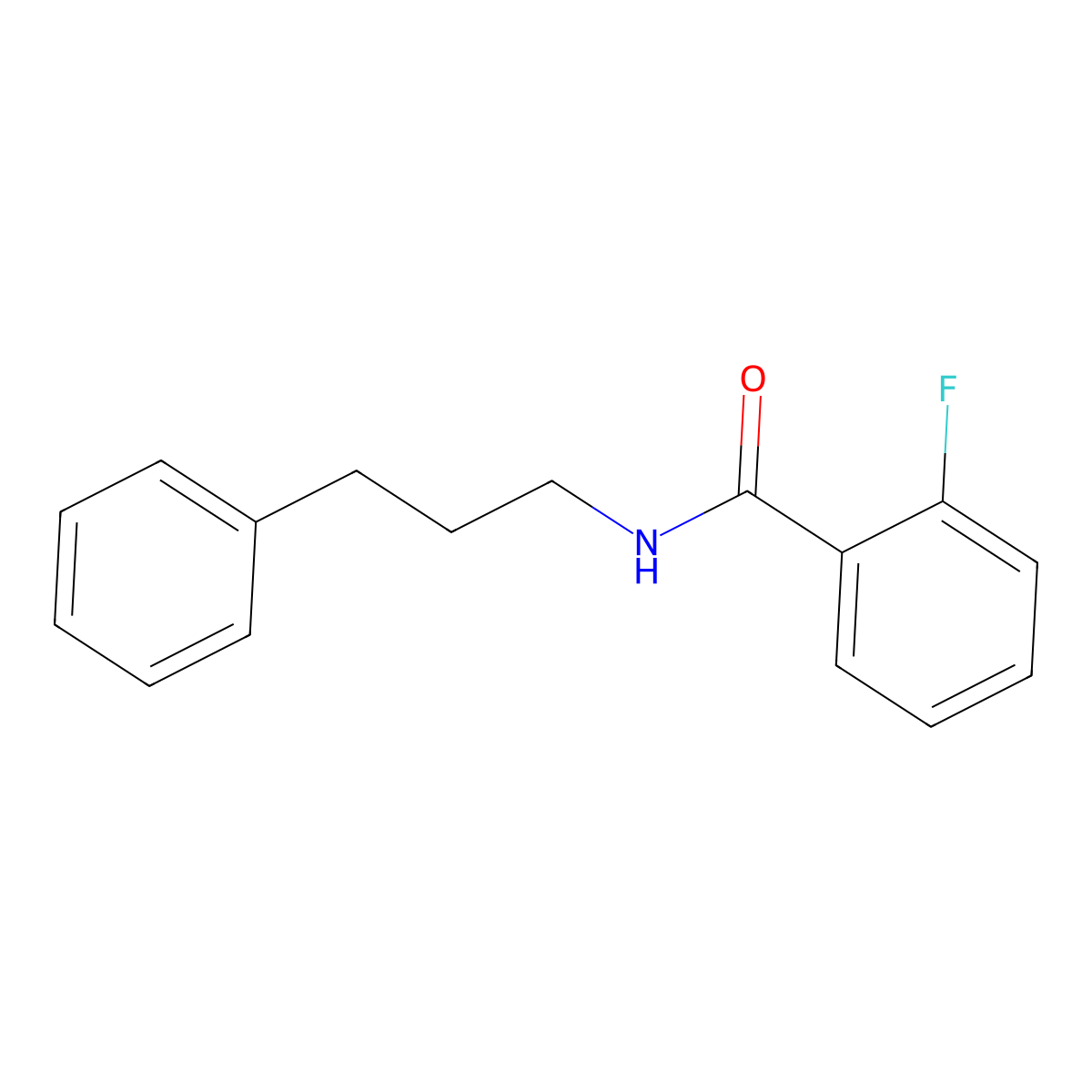 2-fluoro-N-(3-phenylpropyl)benzamide molecular structure, CAS 543710-58-3