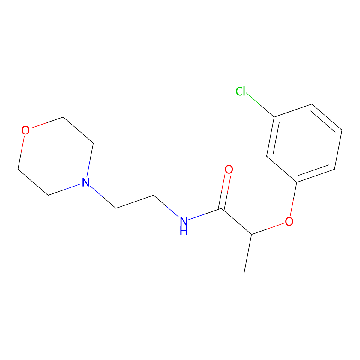 2-(3-chlorophenoxy)-N-(2-morpholin-4-ylethyl)propanamide molecular structure, CAS 543710-63-0