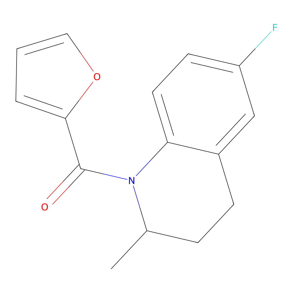 (6-fluoro-2-methyl-3,4-dihydroquinolin-1(2H)-yl)(furan-2-yl)methanone molecular structure, CAS 543711-05-3