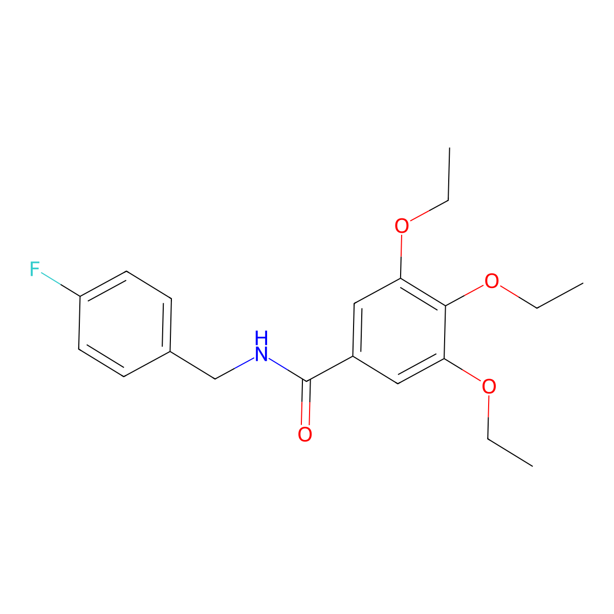 3,4,5-triethoxy-N-(4-fluorobenzyl)benzamide molecular structure, CAS 543711-09-7