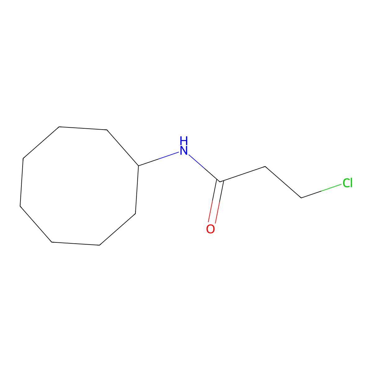 3-chloro-N-cyclooctylpropanamide molecular structure, CAS 543711-67-7