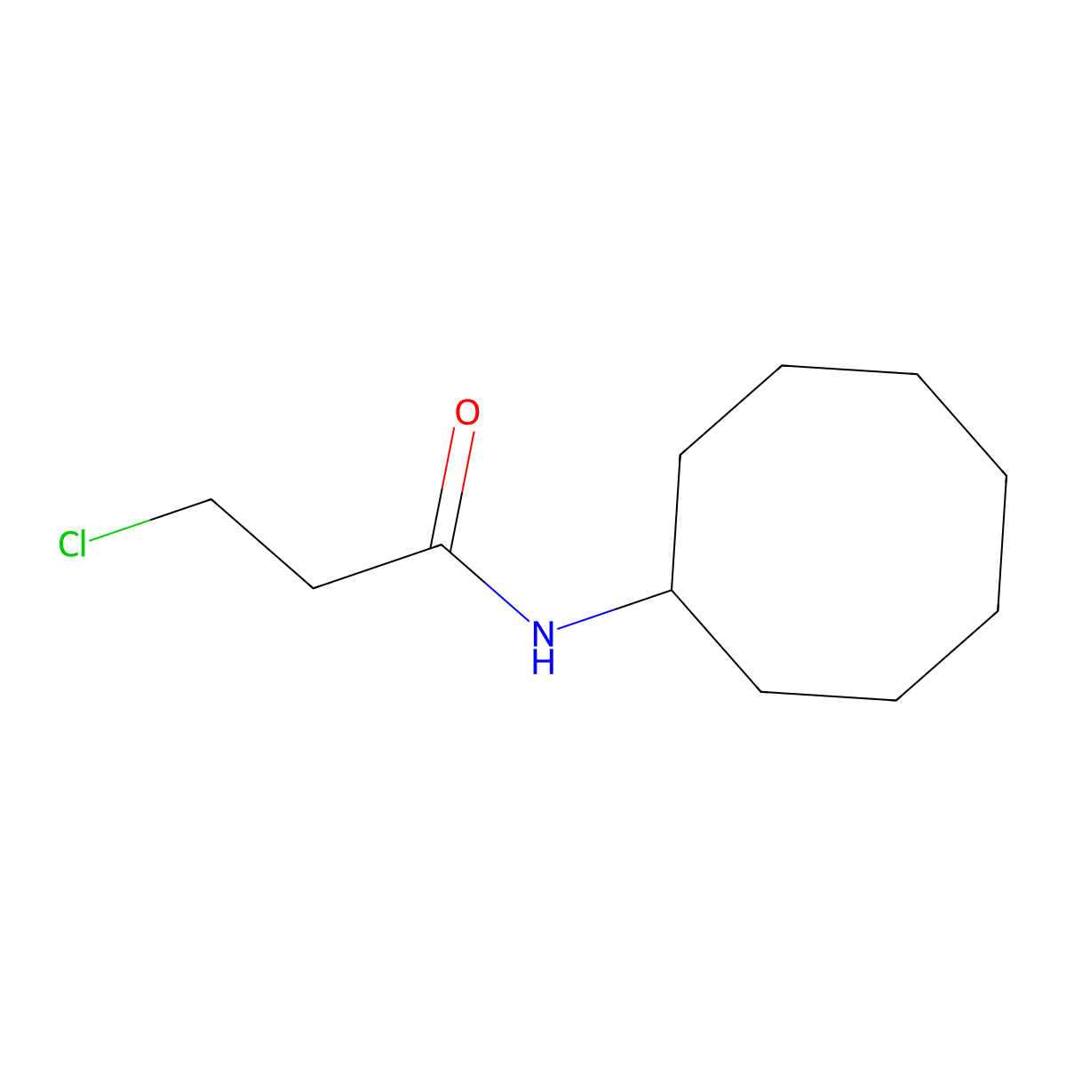 3-chloro-N-cyclooctylpropanamide molecular structure, CAS 543711-67-7
