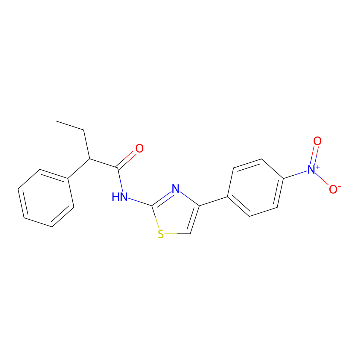 N-[4-(4-nitrophenyl)-1,3-thiazol-2-yl]-2-phenylbutanamide molecular structure, CAS 543711-71-3