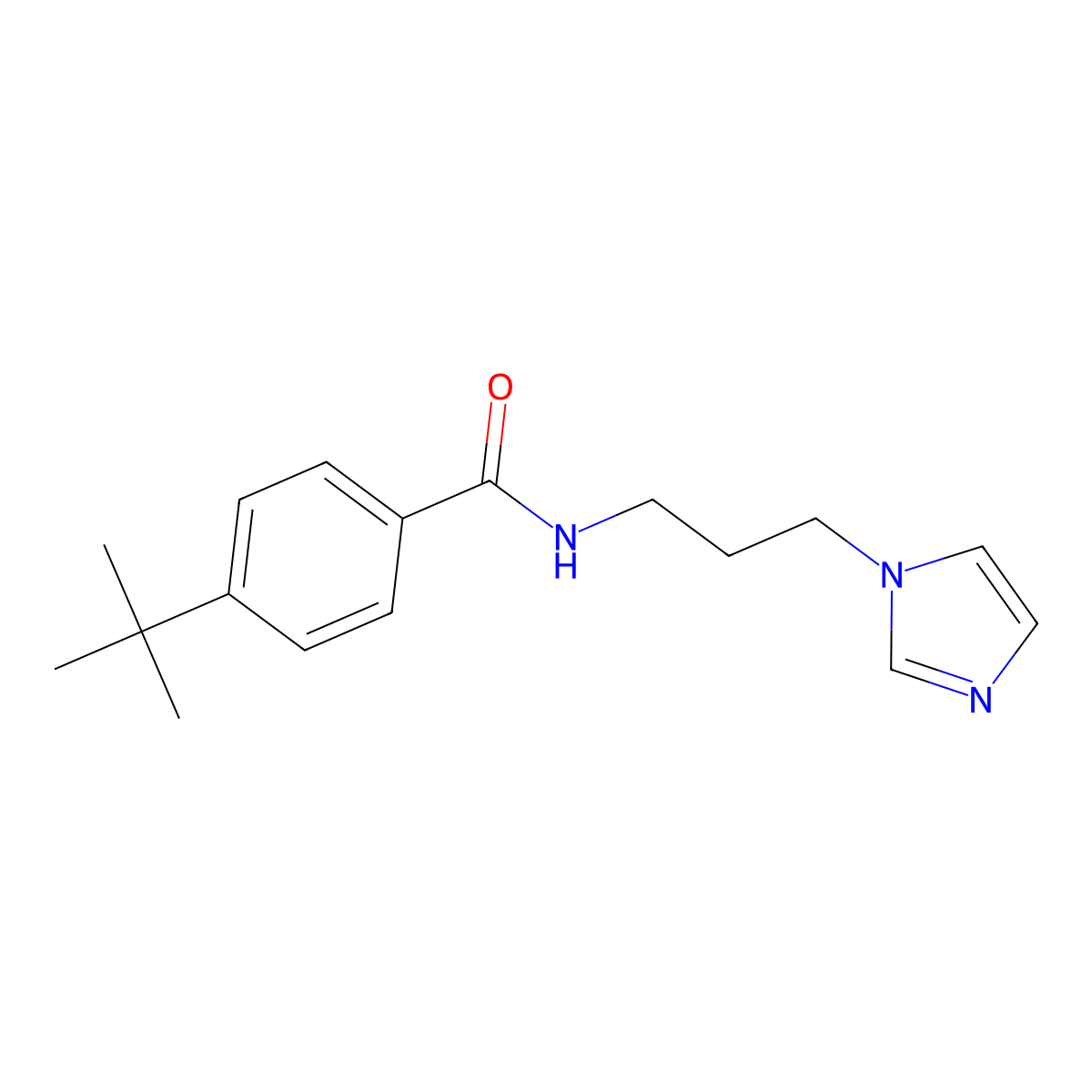 4-tert-butyl-N-(3-imidazol-1-ylpropyl)benzamide molecular structure, CAS 543712-12-5