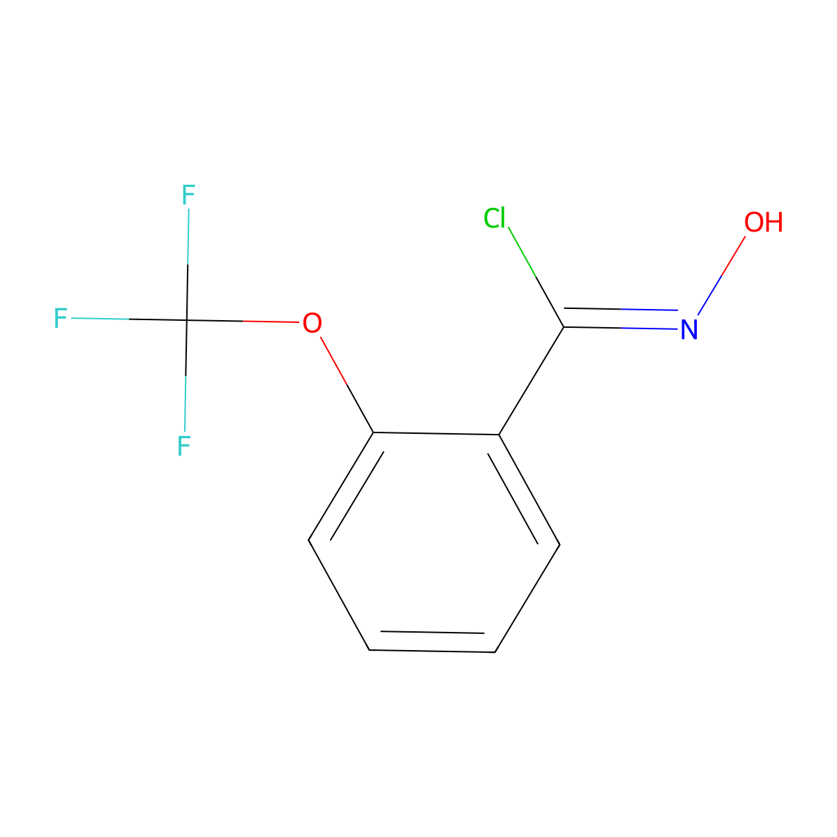 N-hydroxy-2-(trifluoromethoxy)benzimidoylchloride molecular structure, CAS 543713-03-7