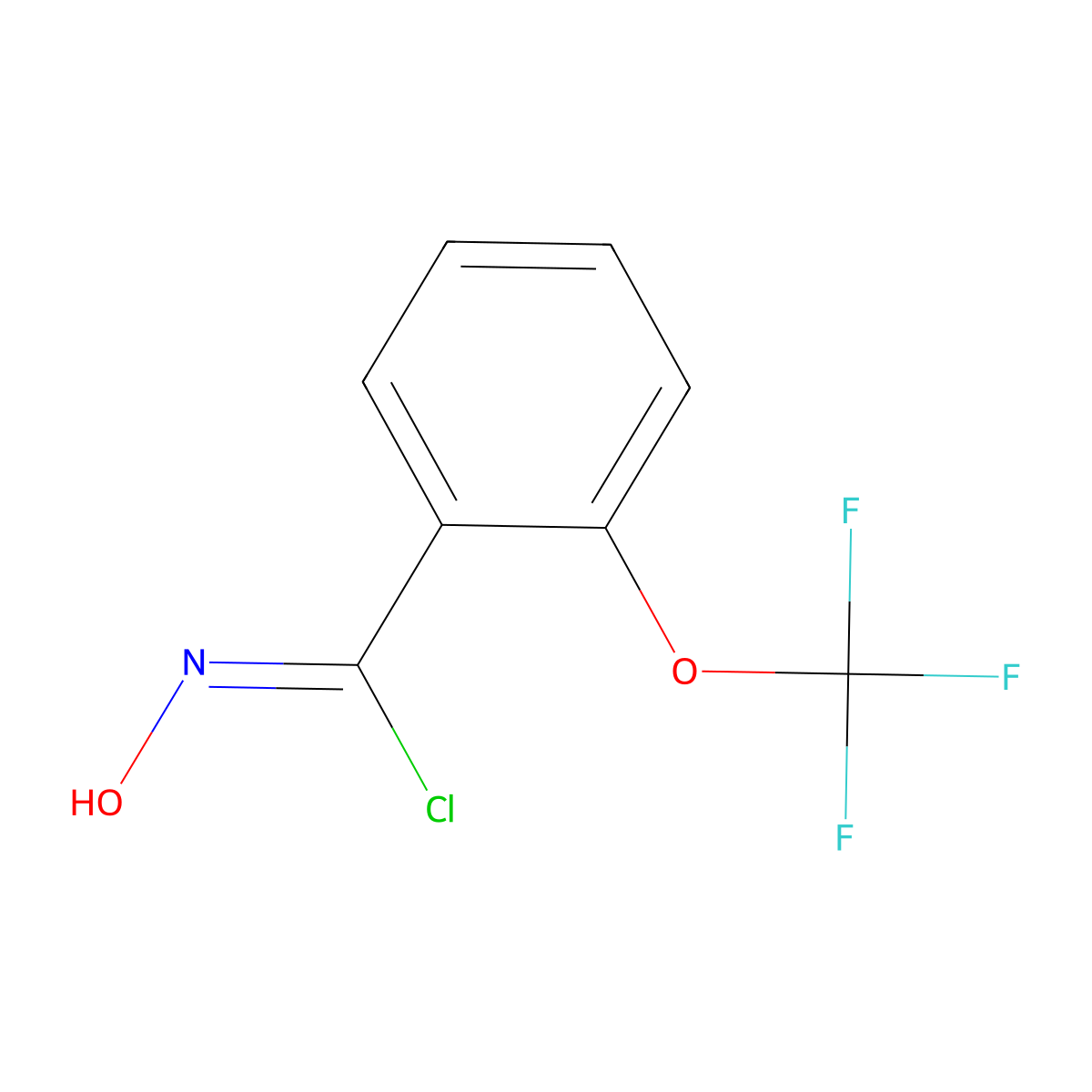 N-hydroxy-2-(trifluoromethoxy)benzimidoylchloride molecular structure, CAS 543713-03-7