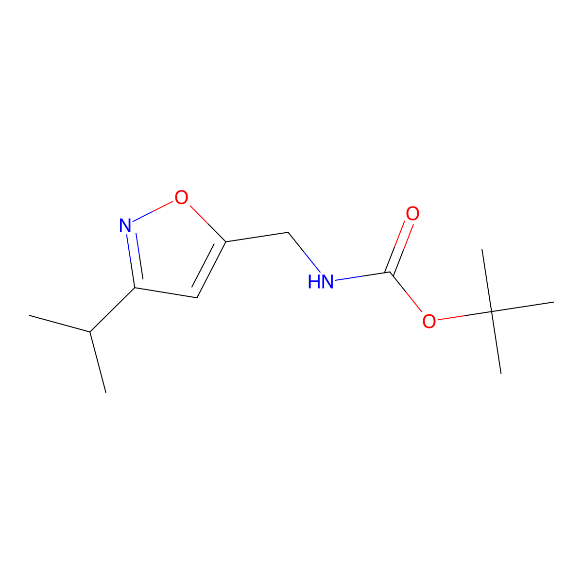 5-N-(Boc)-aminomethyl-3-isopropylisoxazole molecular structure, CAS 543713-09-3