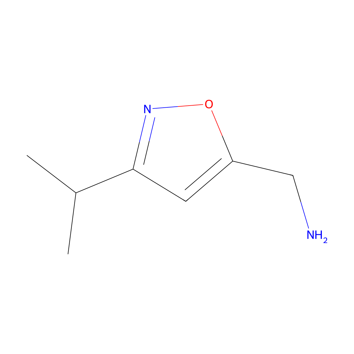 [3-(Propan-2-yl)-1,2-oxazol-5-yl]methanamine molecular structure, CAS 543713-30-0