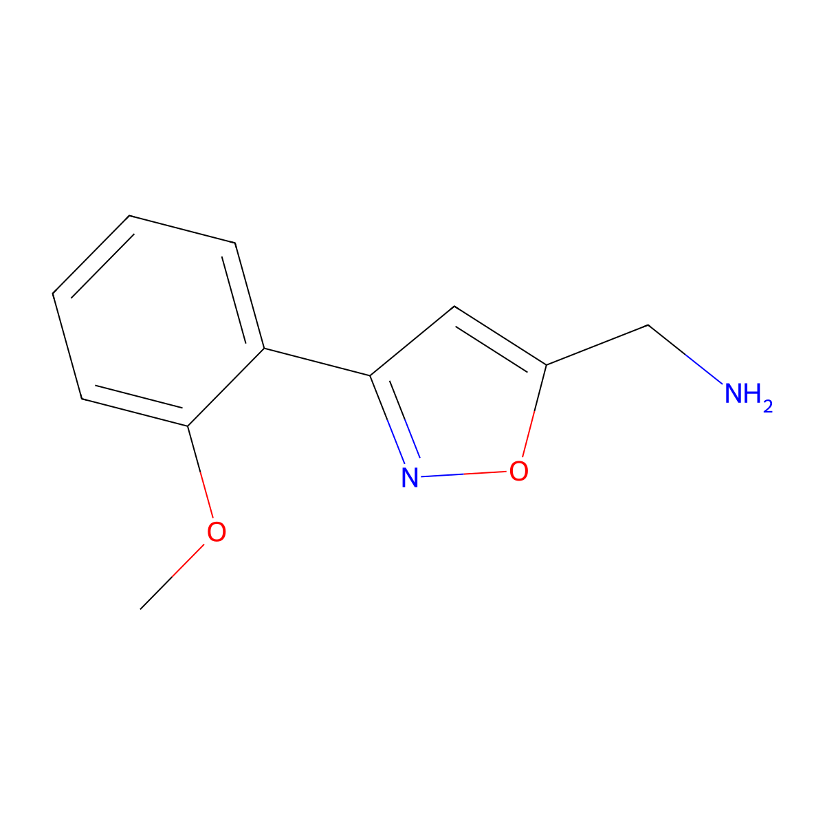 (3-(2-Methoxyphenyl)isoxazol-5-YL)methanamine molecular structure, CAS 543713-31-1