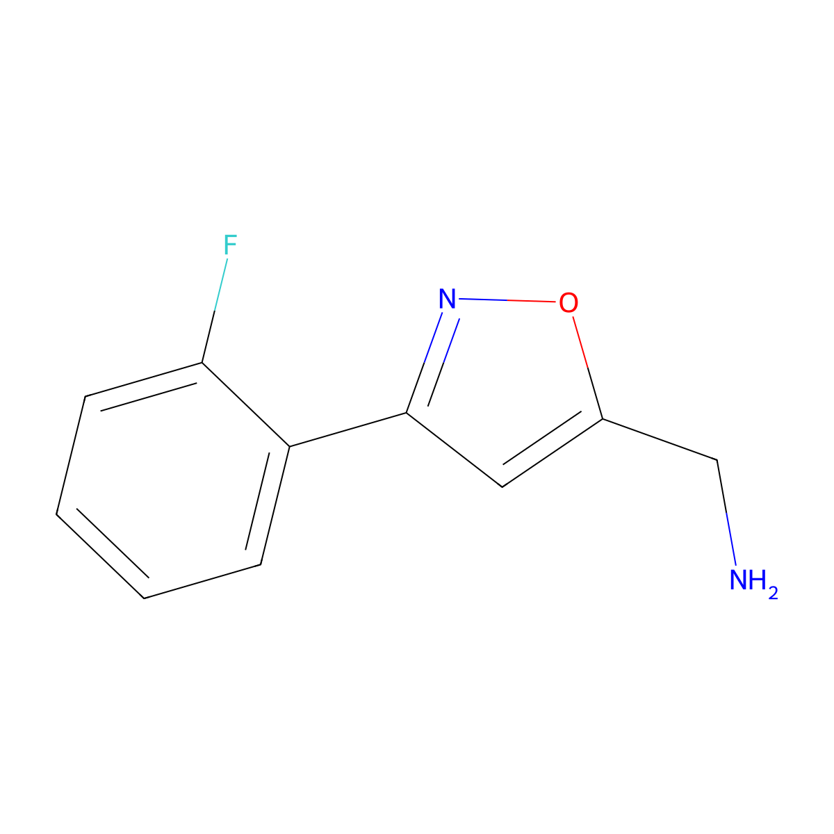 (3-(2-Fluorophenyl)isoxazol-5-yl)methanamine molecular structure, CAS 543713-33-3