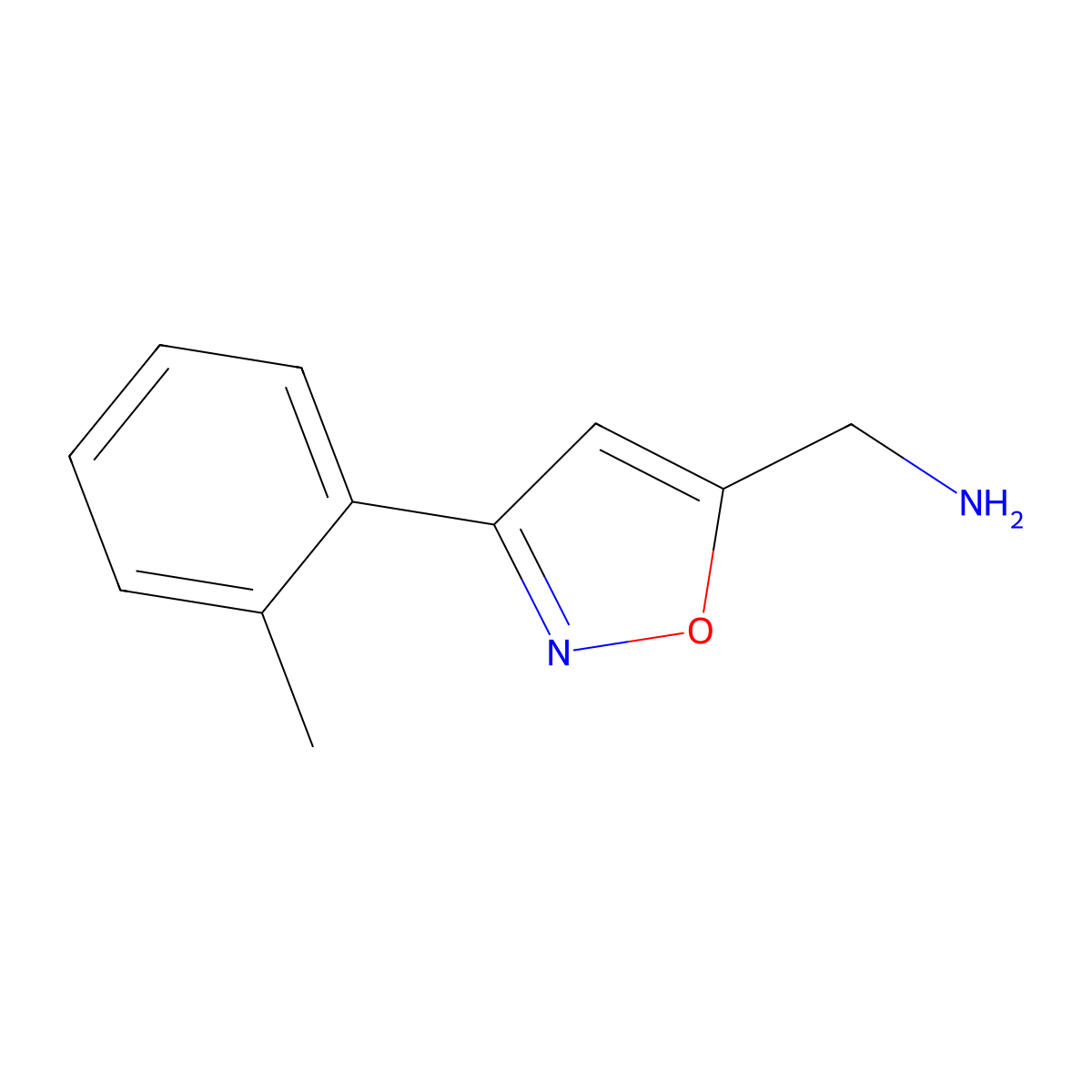 (3-(o-Tolyl)isoxazol-5-yl)methanamine molecular structure, CAS 543713-37-7