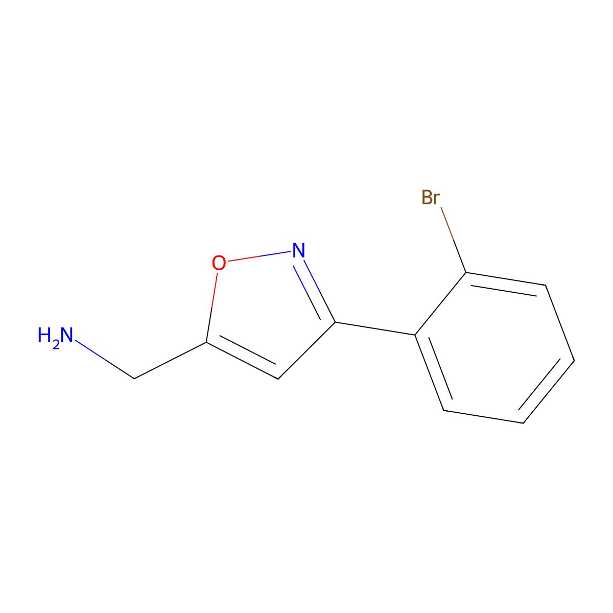 (3-(2-Bromophenyl)isoxazol-5-YL)methanamine molecular structure, CAS 543713-38-8