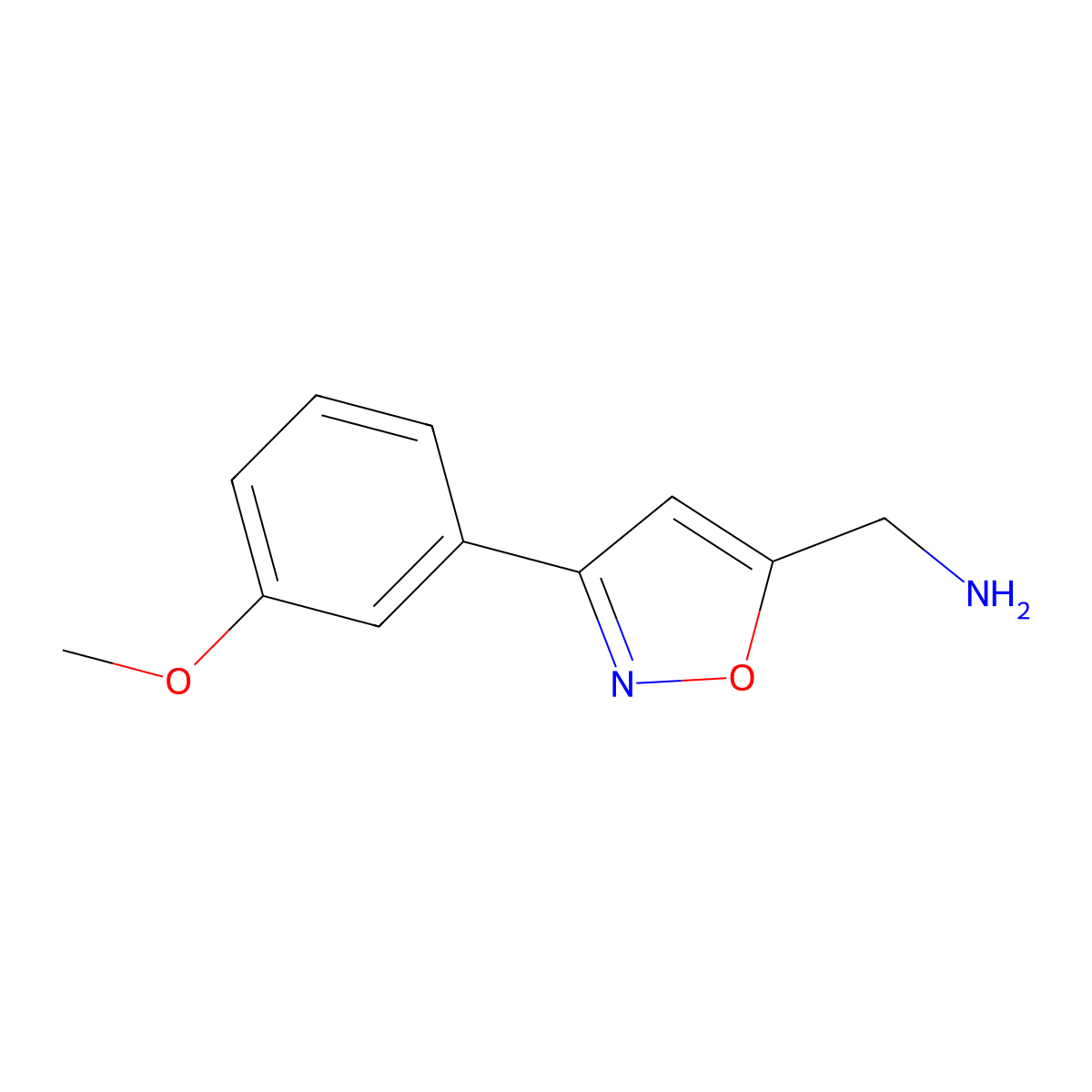 (3-(3-Methoxyphenyl)isoxazol-5-yl)methanamine molecular structure, CAS 543713-42-4