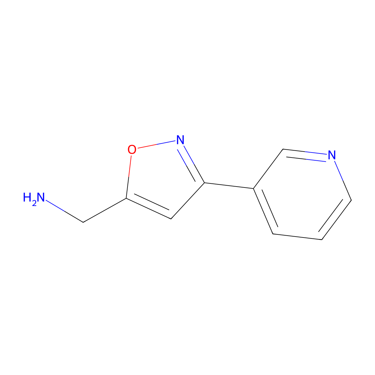 1-(3-Pyridin-3-ylisoxazol-5-YL)methanamine molecular structure, CAS 543713-43-5